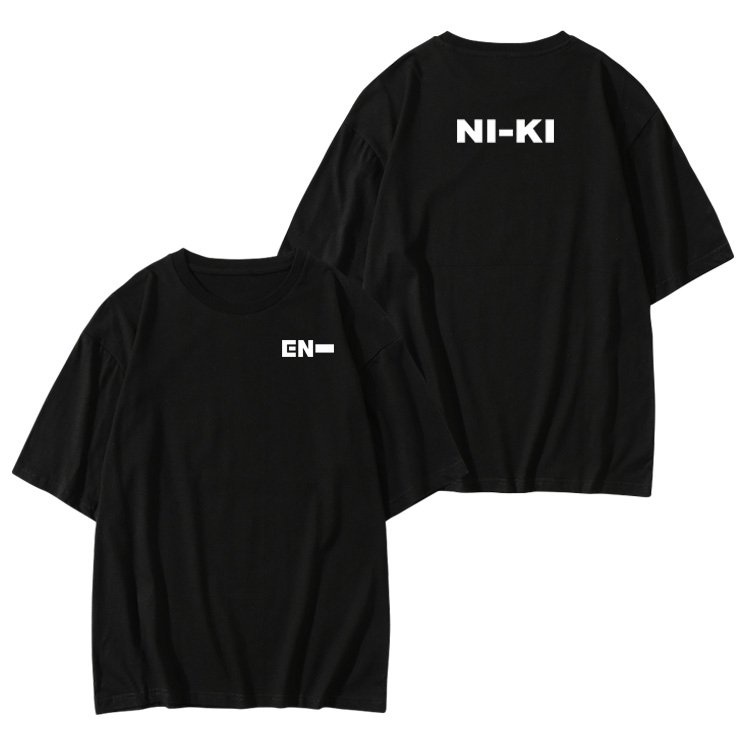 Áo thun phông đen in hình ENHYPEN idol thần tượng kpop thời trang cá tính