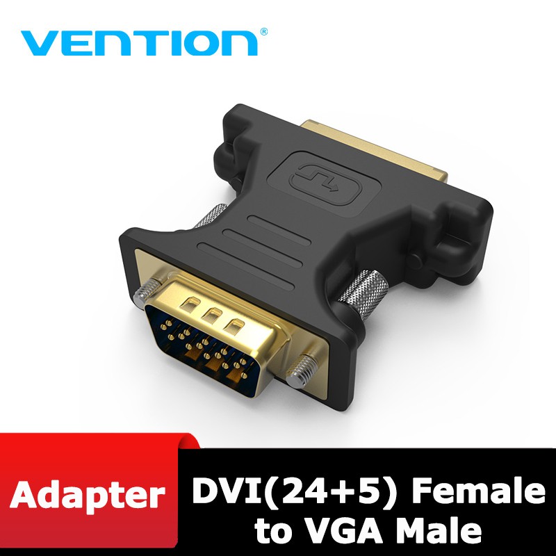 [Mã 2404EL10K giảm 10K đơn 20K] Đầu chuyển DVI(24+5) to VGA(Female to Male) Vention DV350VG - BEN