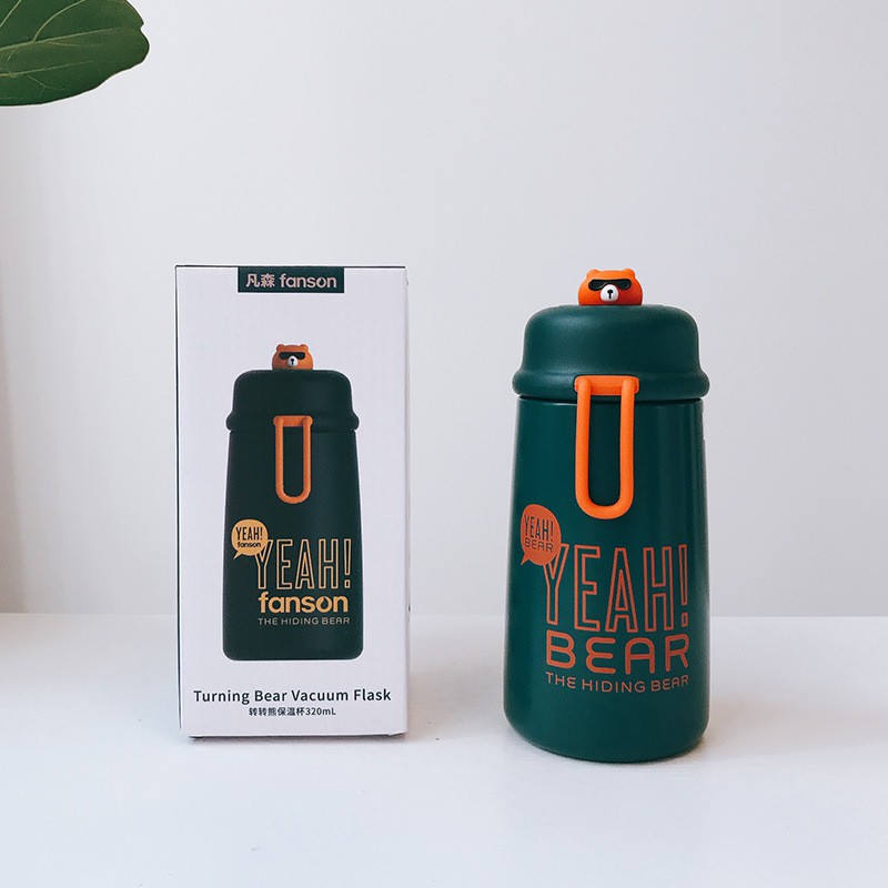 Bình Nước Giữ Nhiệt Chân Không Gấu Điệp Viên 320ml