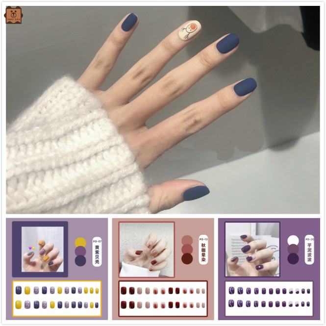 Cod In Stock New Leopard Print Fake Nail Sticker Wearing Nail Manicure Finished Nail Patch