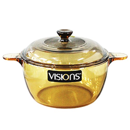 Bộ 3 nồi thủy tinh Pháp VISIONS VS-330 nắp kính  (  1.5L , 2.5L , 3.5L ) , nhập khẩu Pháp , bảo hành 10 năm