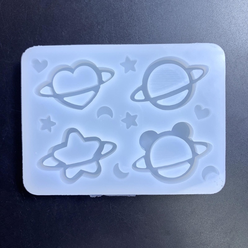 Khuôn Silicone Làm Móc Khóa Đất Sét Polymer Hình Hành Tinh 3D DIY