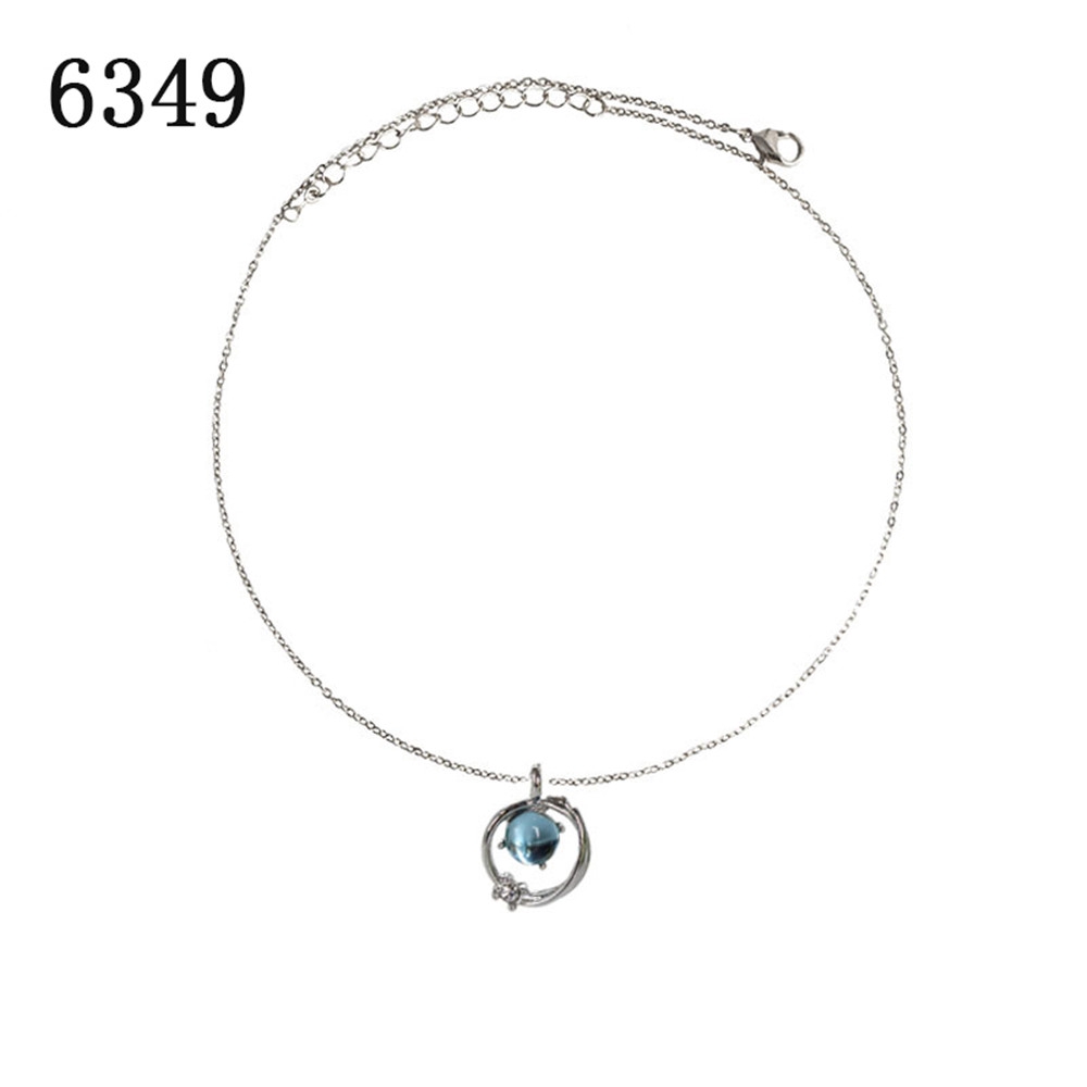 Fashion Blue Glass Fantasy Planet Aurora Planet Pendant Necklace Women Girl jewelry