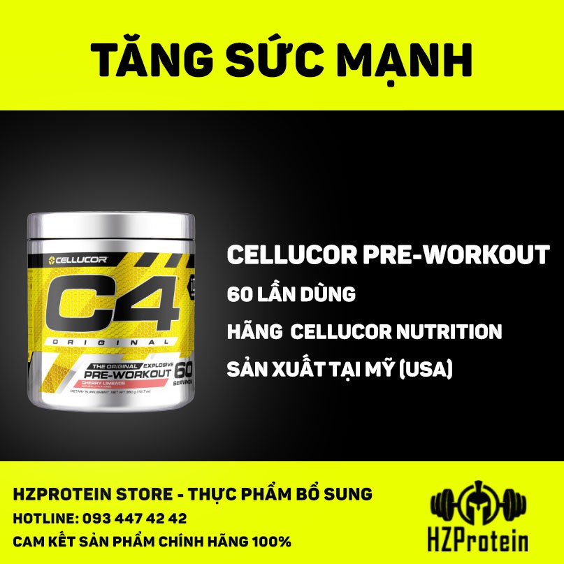 PRE WORKOUT C4 TĂNG SỨC MẠNH CELLUCOR C4 PREWORKOUT