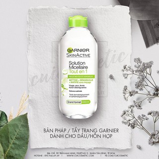 BẢN PHÁP | Tẩy Trang Garnier Nắp Xanh Lá - Tẩy Tranh Dành Cho Da Nhạy Dầu