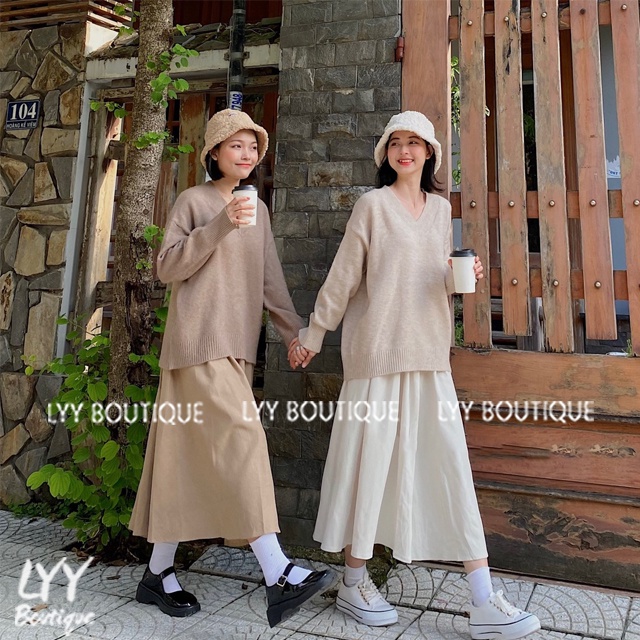 Chân Váy Xếp Ly Chất Nhung Tăm Dáng Váy Xòe Chữ A bo chun form dài hàng Quảng Châu LYY BOUTIQUE | BigBuy360 - bigbuy360.vn