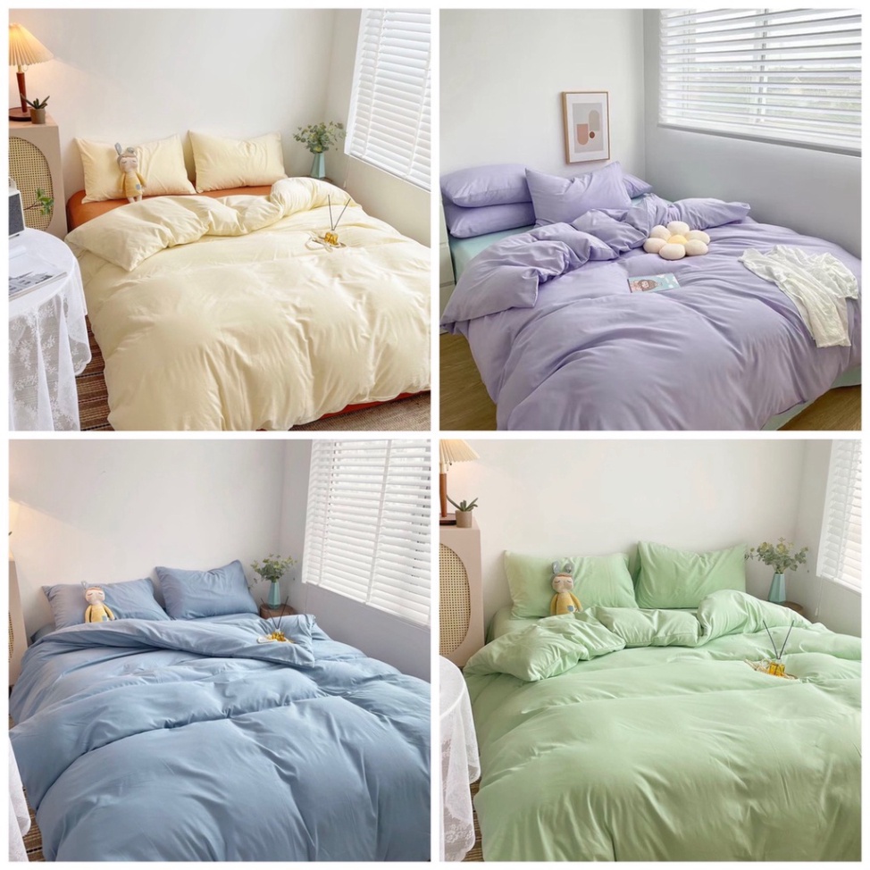 Bộ chăn ga gối Cotton Tc DUONGANH bedding phong cách pastel Hàn quốc, tone màu nhẹ nhàng nhiều màu sắc. Drap Giường Đủ K