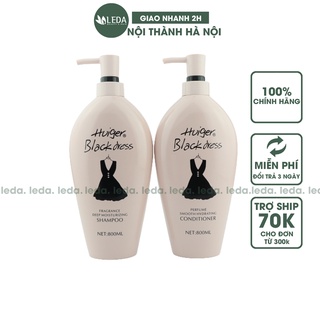 Dầu gội Huiger black dress dầu gội đầu dưỡng tóc, phục hồi tóc hư tổn 800ml leda