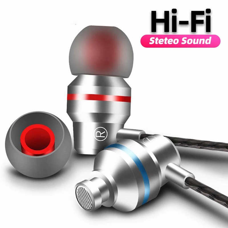 Tai Nghe Nhét Tai Bằng Silicon Mềm Jack 3.5mm Chống Ồn Kèm Micro Tiện Dụng