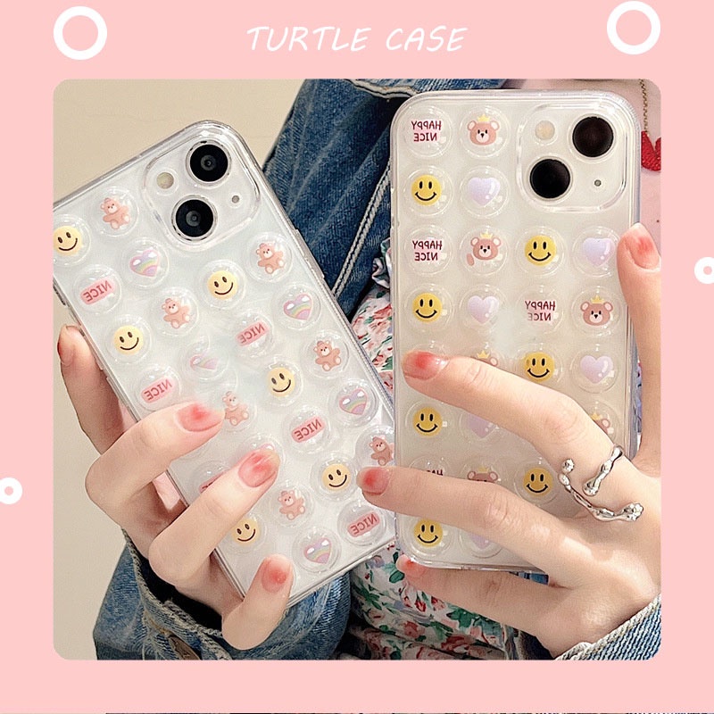 Ốp lưng iphone ốp Điện Thoại Trong Suốt Hình Mặt Cười / Bong Bóng Cho iPhone 14 13 12 11 PROMAX XS XR XSMAX SE2020 6 7 8PLUS