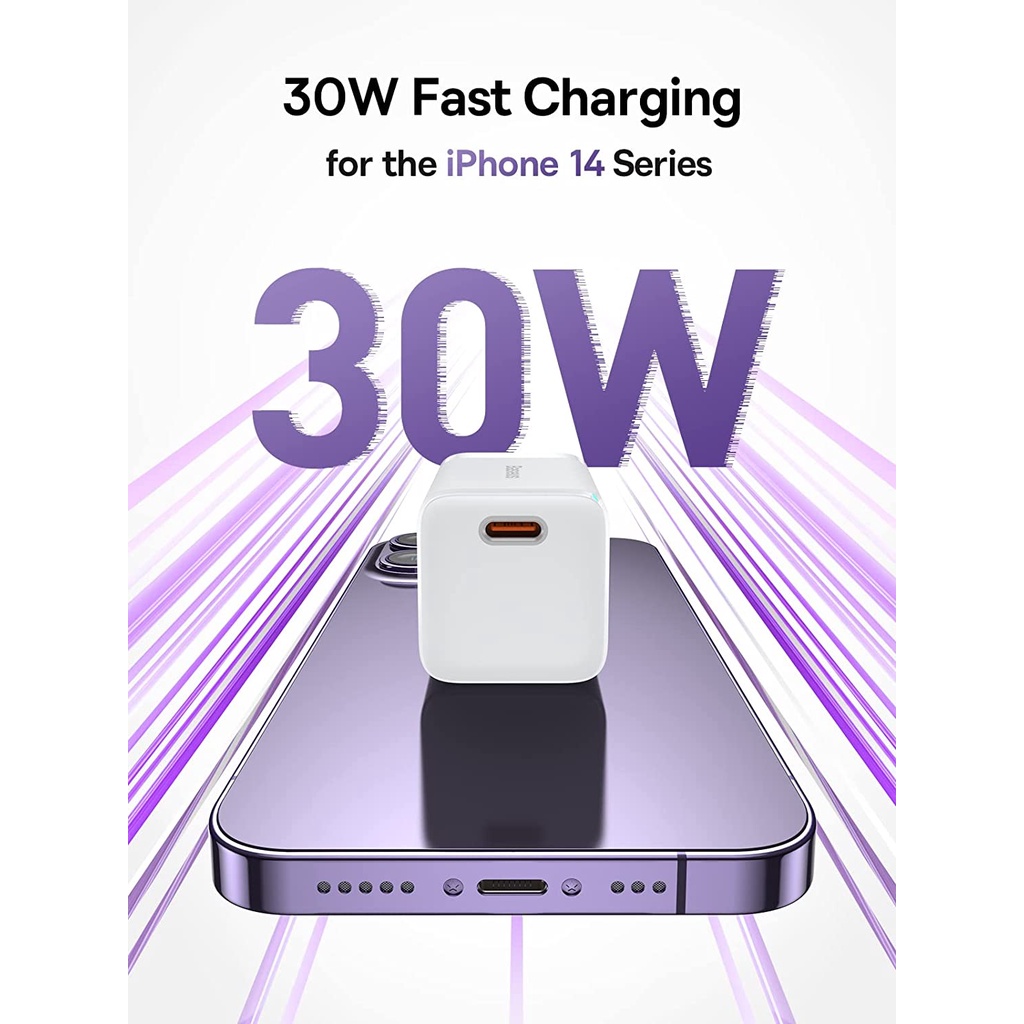 Cốc sạc nhanh Baseus Super Si Pro GaN3 TypeC PD 30W, chận gập tiện dụng - Hãng phân phối