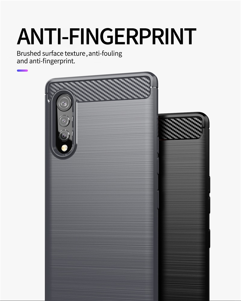Dành Cho LG Nhung Dành Cho LG G9 ThinQ Sang Trọng Sợi Carbon Bao Mềm Trơn Silicon Dành Cho LG Nhung LM-G910EMW G900N