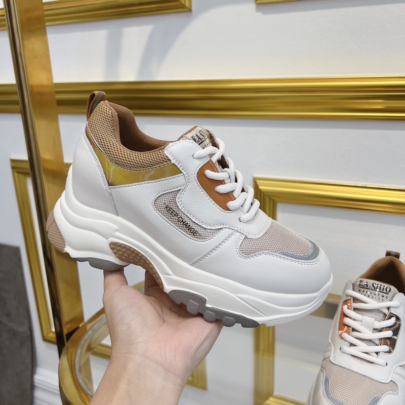Giày thể thao sneaker độn đế cao lót viền nâu fullbox hàng quảng châu cao cấp