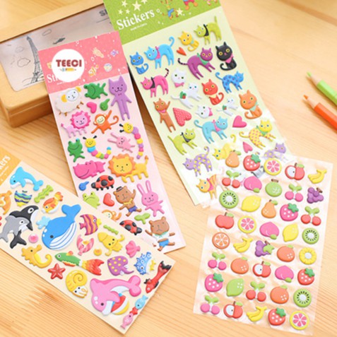 &lt;Ảnh Thật Shop Chụp&gt; Sticker - Hình Dán Nổi 3D The Zoo Nhiều Chủ Đề Xinh Xắn Trang Trí Sổ Tay Mohamm, Điện Thoại T084