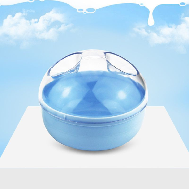 Hộp đựng trong suốt và bông phấn mềm cho em bé