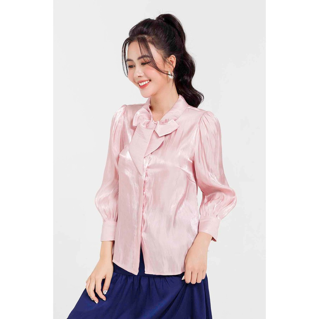 Áo Sơ Mi She's Back Cổ Nơ Tay Bồng S61H21Q001