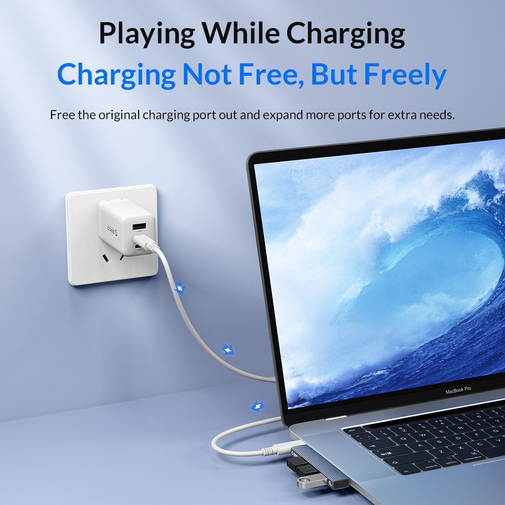 Orico Đầu Chia 3 Cổng USB 2.0 Type C 3.0 Tốc Độ Cao Cho Máy Tính HUAWEI / Laptop Mac AH-W13