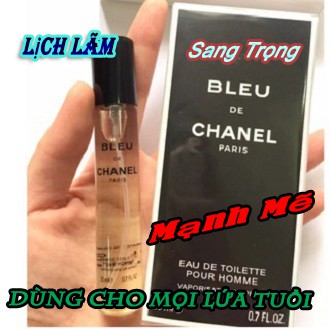 Nước hoa Nam Blue Channel 20ml lưu hương lên đến 8h Mùi hương gỗ rừng quyến rũ Thể Hiện Đẳng Cấp Phái Mạnh | BigBuy360 - bigbuy360.vn