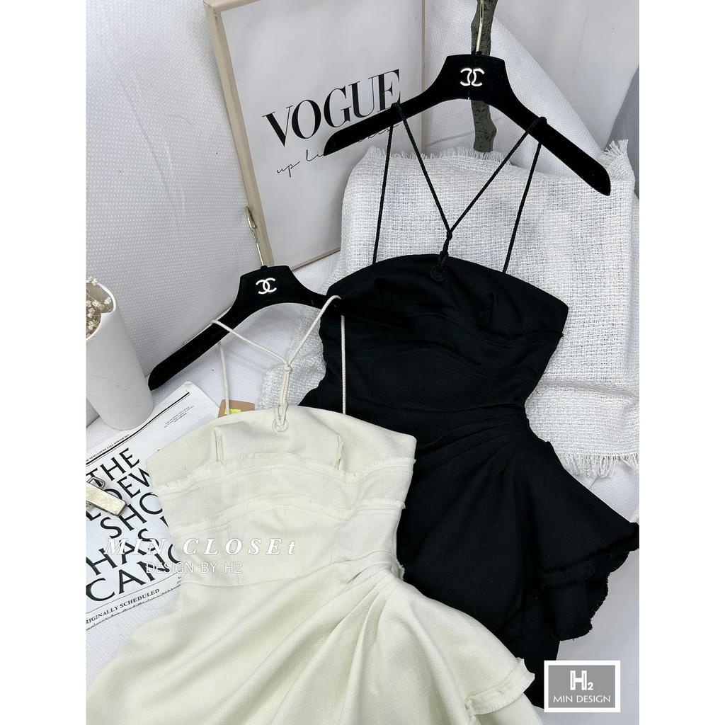 Đầm Phối Yếm Dây Nhún Bèo