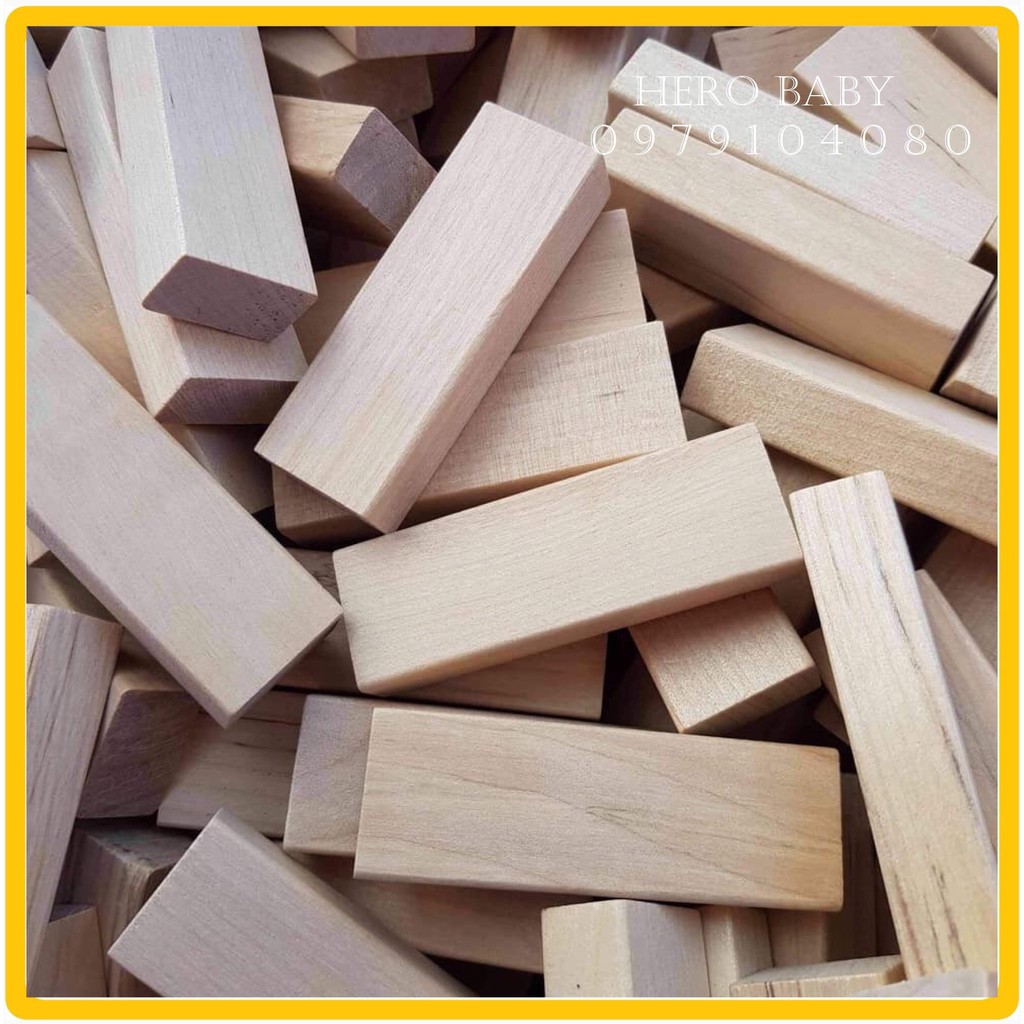 1Kg Thanh Gỗ Lớn  - Đồ Chơi Trẻ Em, Xếp Hình Domino Montessori Rèn Luyện Trí Thông Minh Cho Trẻ