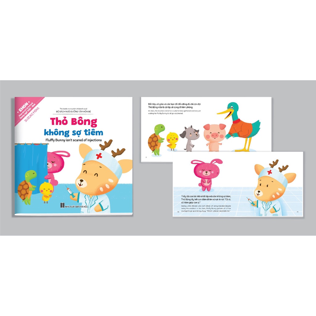 Sách - Bộ Ehon kĩ năng sống Thỏ Bông - song ngữ Việt Anh - Quét mã QR file nghe