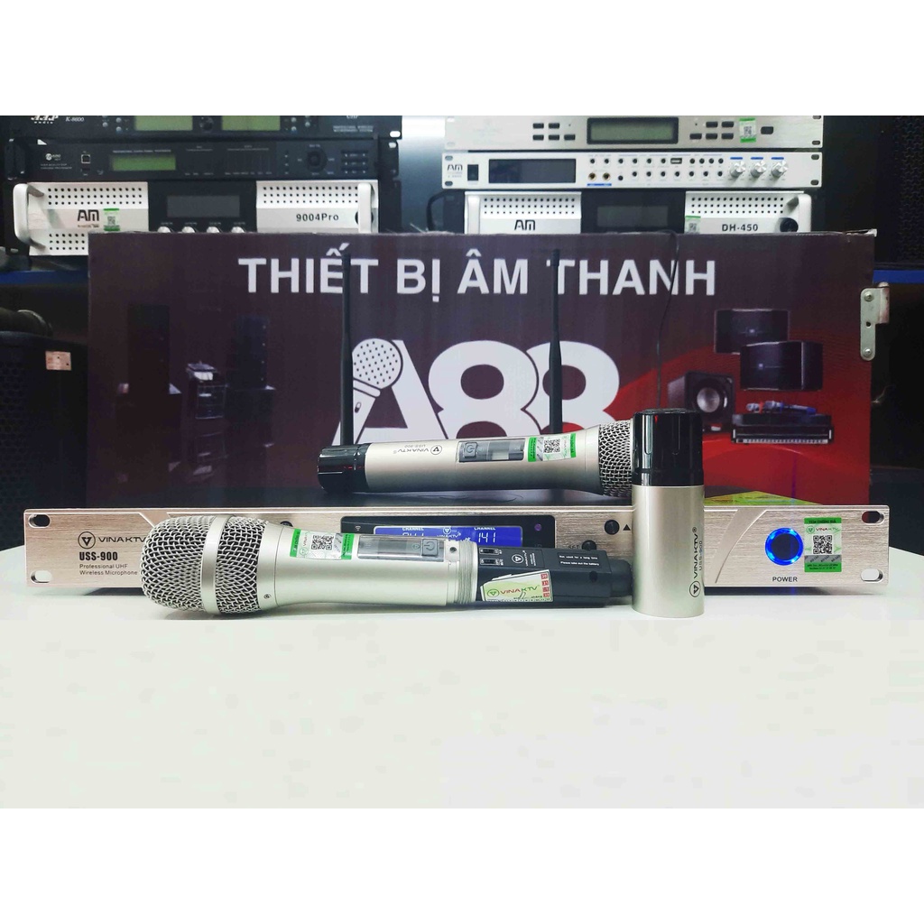 Micro không dây VinaKTV USS 900 - Hàng chính hãng - Bảo hành 12 Tháng
