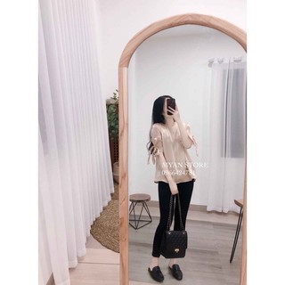 Áo organza buộc nơ tay