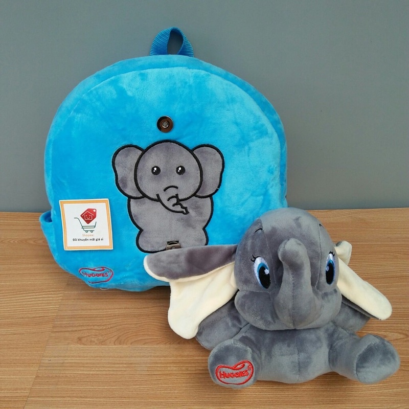 Balo thú bông cho bé mẫu giáo Huggies -Voi xanh