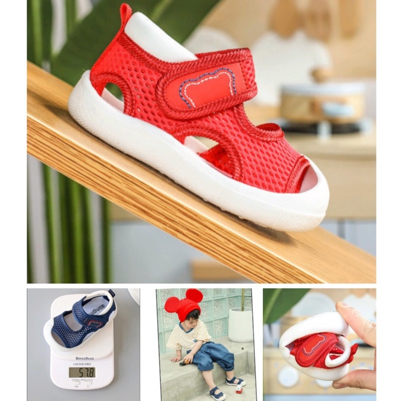 Hàng chuẩn_Sandal tập đi đế mềm Bingo cho bé trai bé gái vải lưới siêu thoáng chống trơn trượt hiệu quả