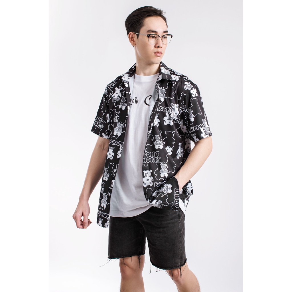 Áo Sơ Mi Nam Nữ Tay Ngắn Form Rộng Họa Tiết 4LUCKY - 8068 - Chất sơ mi lụa không nhăn co giãn tốt thấm hút mồ hôi tốt | BigBuy360 - bigbuy360.vn