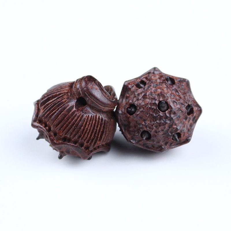 Hộp Gỗ Đàn Hương Hình Hoa Sen Màu Đỏ Làm Mặt Dây Chuyền Thủ Công DIY