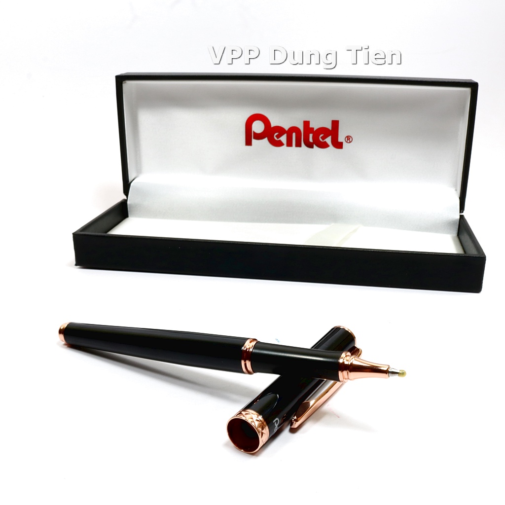 Bút Ký Cao Cấp/ Bút Doanh Nhân Thân Kim Loại Mạ Vàng Nắp Rời/ Nắp Vặn PENTEL- HÀNG CHÍNH HÃNG