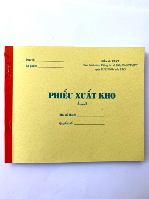 Phiếu xuất kho 3 liên khổ A5 16x20cm