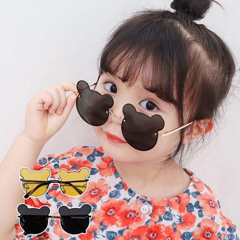 Mắt kính cho bé 1-8 tuổi hình gấu 2 màu