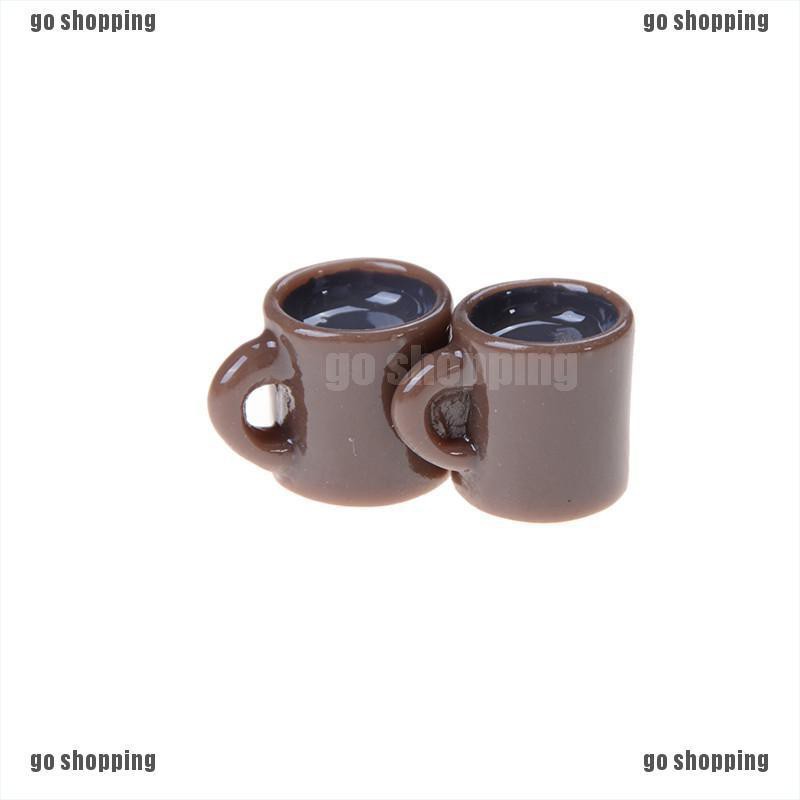 {go shopping}4Pcs Miniature Dollhouse Coffee Cup Kitchen Room Food Drink Home Decoration