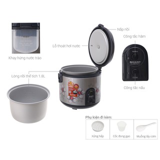 Nồi cơm điện Sharp 1.8 lít KS-NR191STV