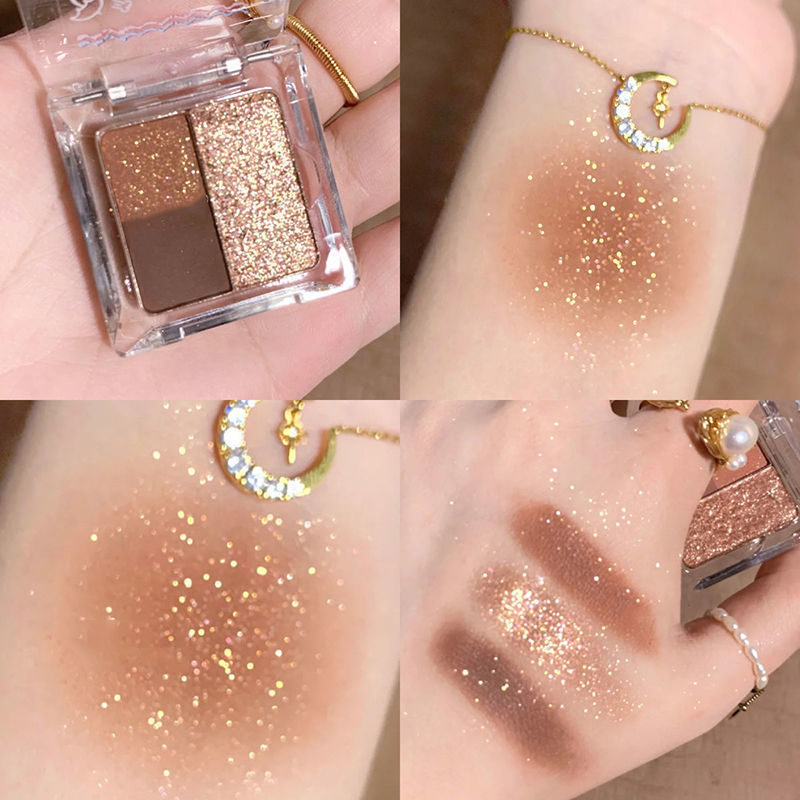 [Hàng mới về] Bảng Phấn Mắt Ba Màu Lì Và Ánh Nhũ Kim Tuyến Kết Hợp Thời Trang | BigBuy360 - bigbuy360.vn