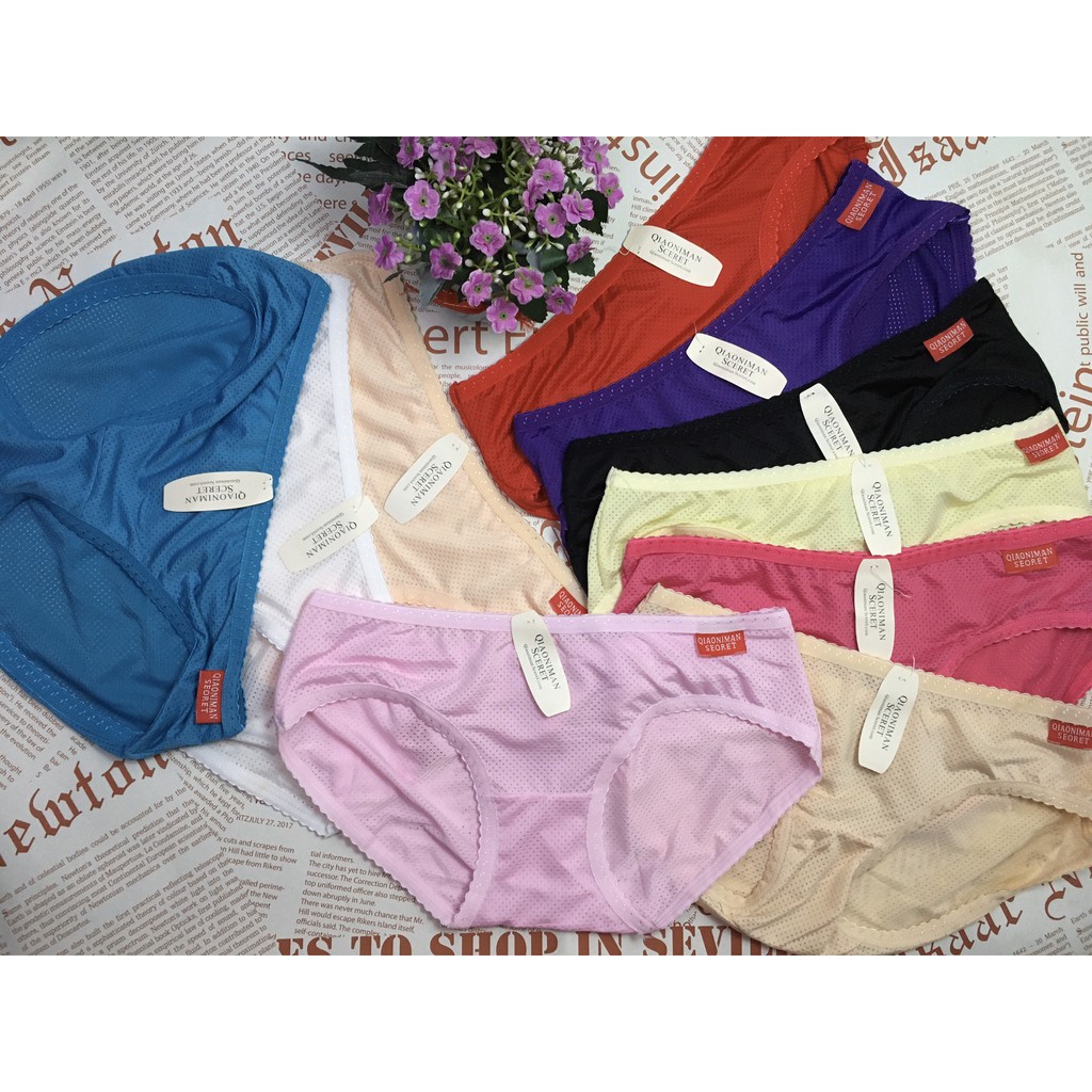 Quần lót nữ thông hơi 2337 thoáng mát lưng ngắn Size&lt;53kg (Set 10 cái)