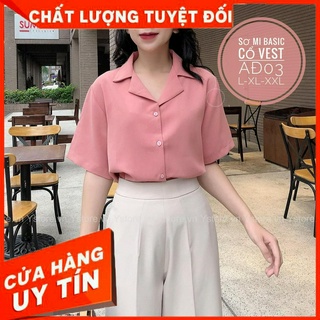 [Ảnh thật] Sơ mi cổ vest Bigsize 55-90kg che bụng và che bắp tay tốt