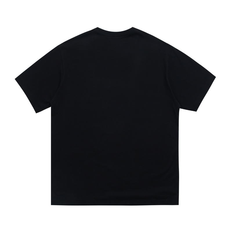 Burber* Áo Thun In Logo Ruy Băng Hình Hổ Phía Trước Mùa Hè Cá Tính Thời Trang Cho Cặp Đôi