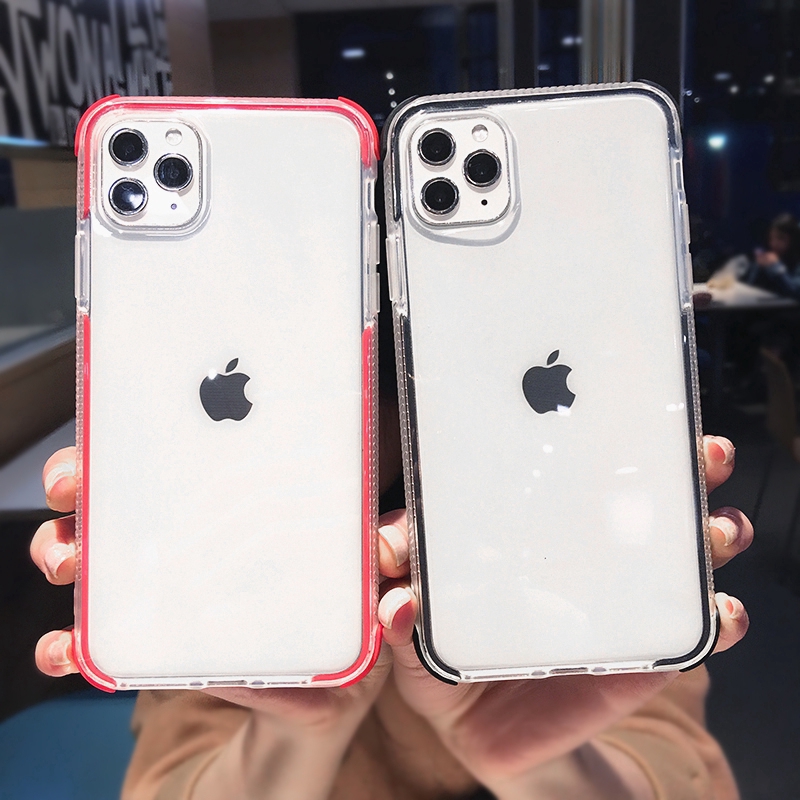 Ốp điện thoại TPU trong suốt có viền cho iPhone 11 Pro Max 6 7 8 Plus Xs Xr SE2 | BigBuy360 - bigbuy360.vn