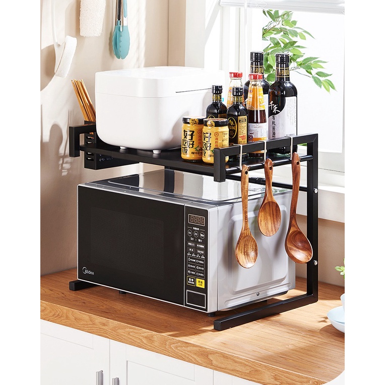 Kệ lò vi sóng có thể điều chỉnh kích thước chất liệu inox 201 sơn tĩnh điện