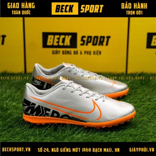 Giày Bóng Đá Mercurial 13 Xám Đế Cam TF