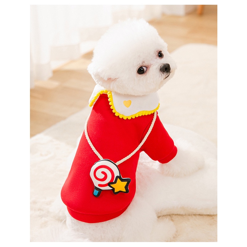 Áo Sweater Mùa Hè Cỡ Nhỏ Và Vừa Hình Kẹo Mút Dễ Thương Trang Trí Cho Thú Cưng