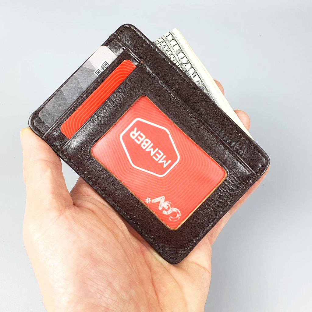 Ví thẻ da bò thật CH108  - 100% da bò thật, BH 3 năm