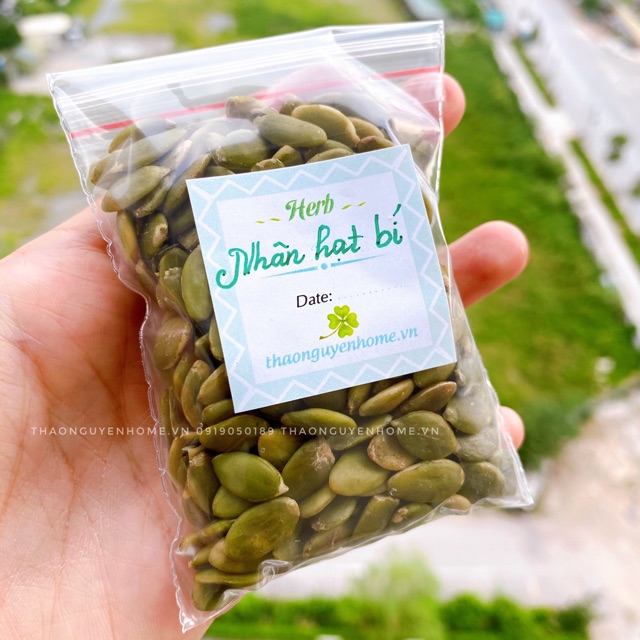 Nhân hạt bí xanh Ấn Độ ( hạt tách sống) 50gr