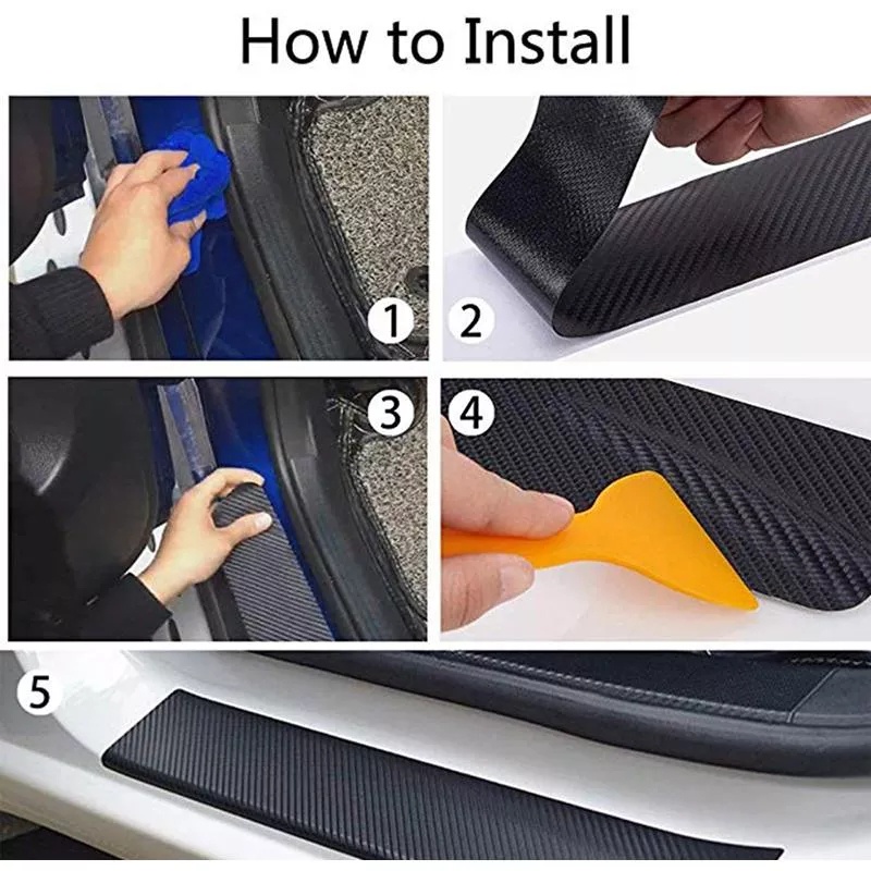 Bộ 4 Miếng Dán Bảo Vệ Cửa Xe Hơi Bằng Sợi Carbon Thông Dụng
