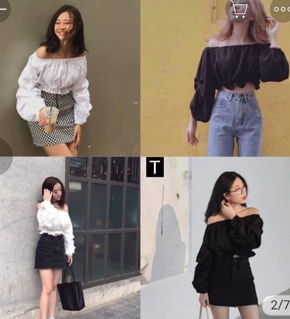 Áo trễ vai chun gấu TTV568 | BigBuy360 - bigbuy360.vn