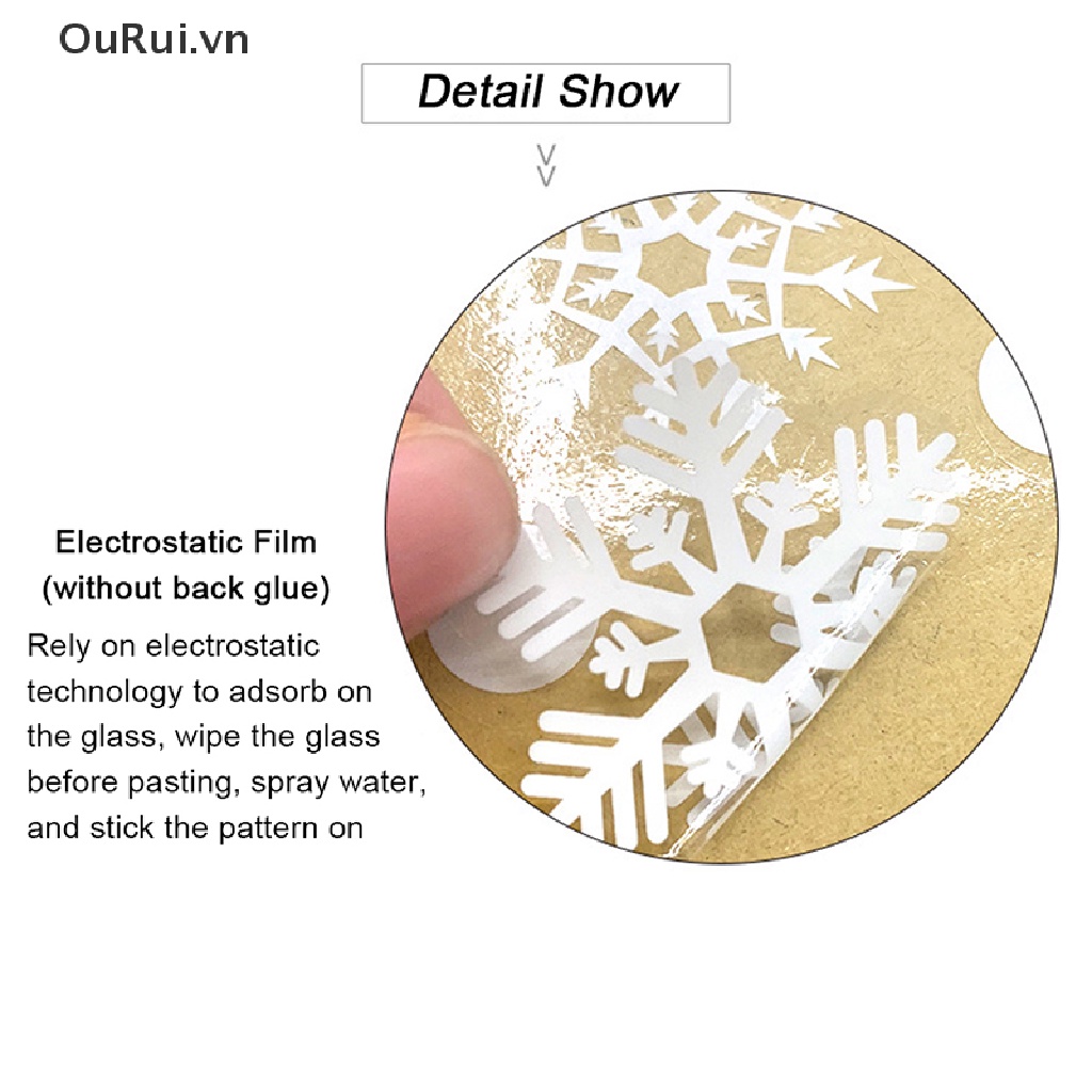Miếng Dán Cửa Kính Họa Tiết Bông Tuyết Giáng Sinh Trang Trí Nghệ Thuật