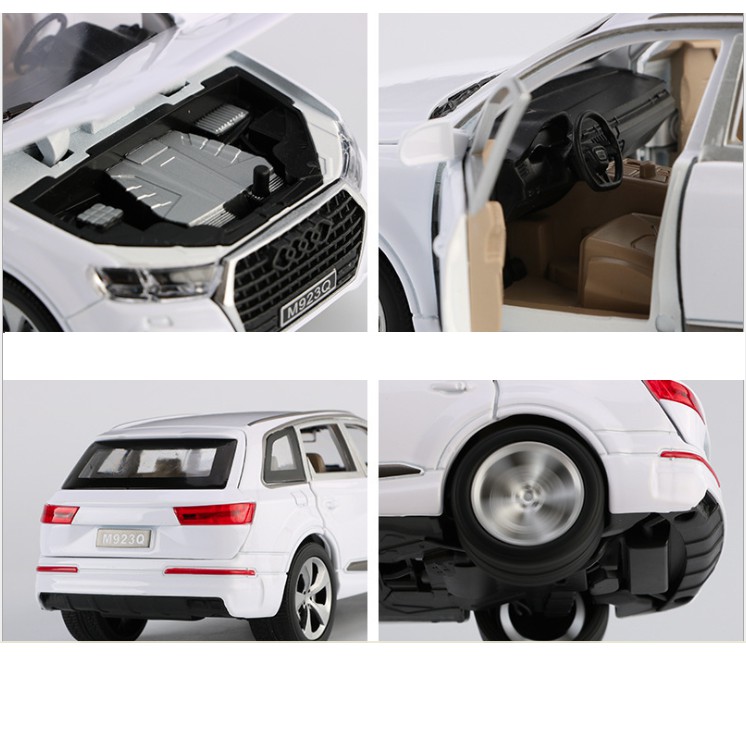 Xe mô hình ô tô Audi Q7 SUV XLG tỉ lệ 1:24 - Xe bằng kim loại chạy cót mở được các cửa có âm thanh và đèn